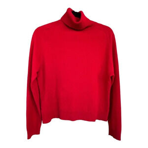 Valerie Separates Women's Red Cashmere Sweater Size Medium Ribbed Turtleneck